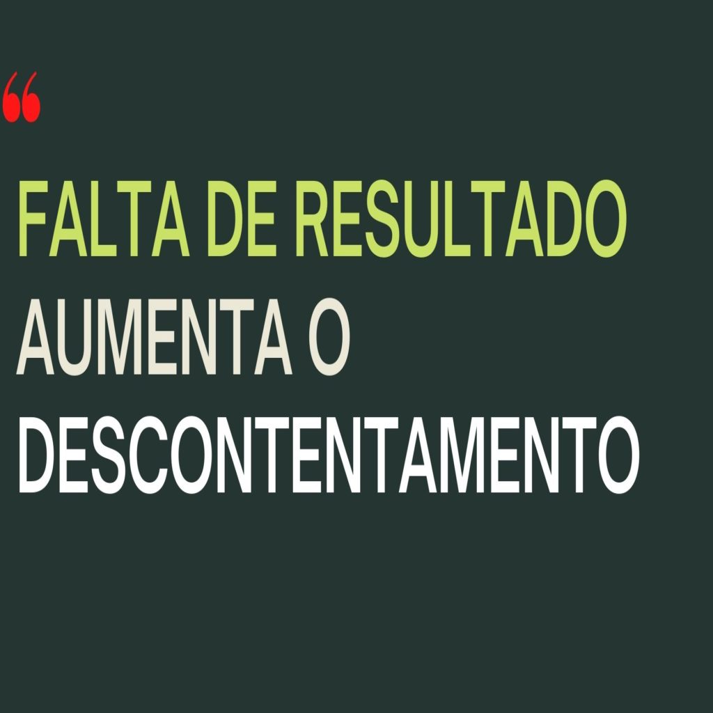 O esforço demanda microgerenciamento que gera desmotivação e falta de resultados, que aumenta o descontentamento